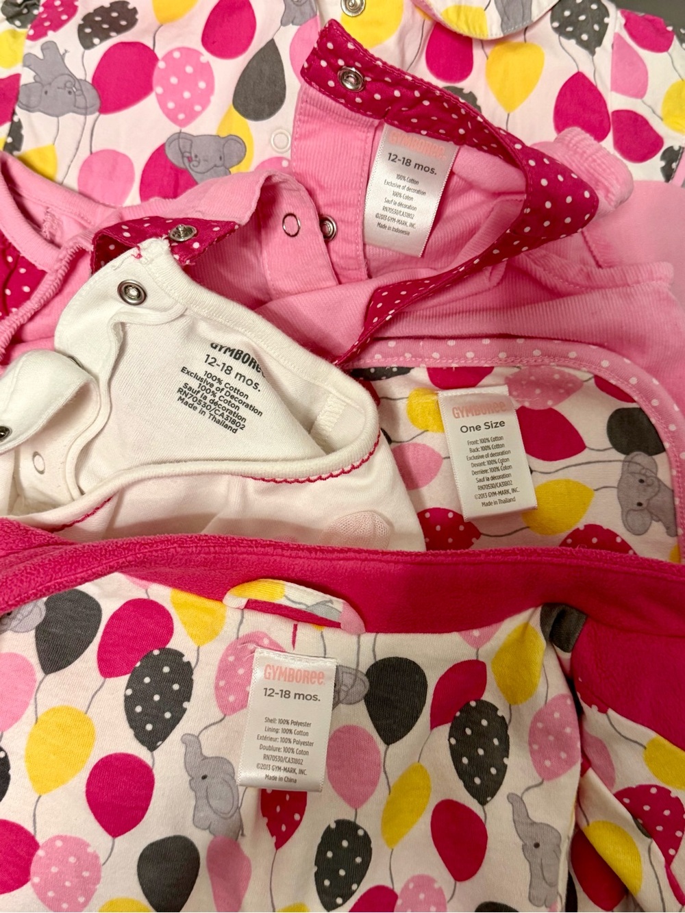 Vintage Gymboree Happy Elephant 2013 12-18M Baby Girl Outfit Lot Blanket 7 Pc - Picture 9 of 9